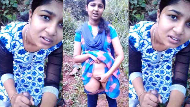 Innocent Cute Girl Outdoor Rubbing Her Pussy Sucking Dick